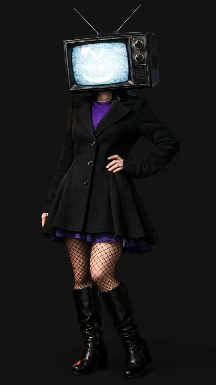 ai character: TV Woman background