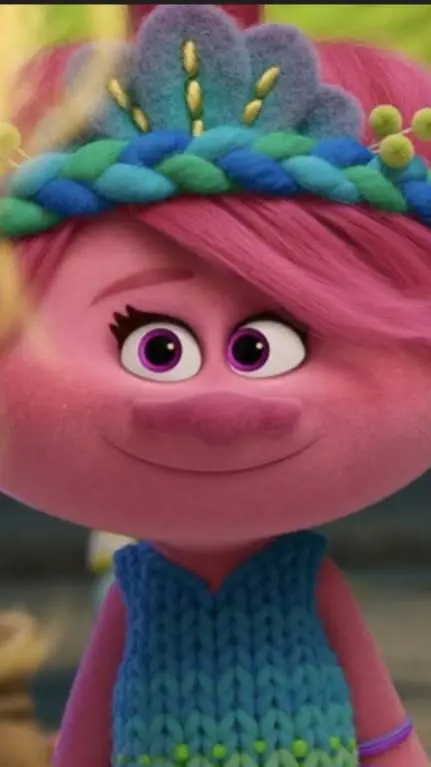 ai character: Poppy ❤️ Trolls background