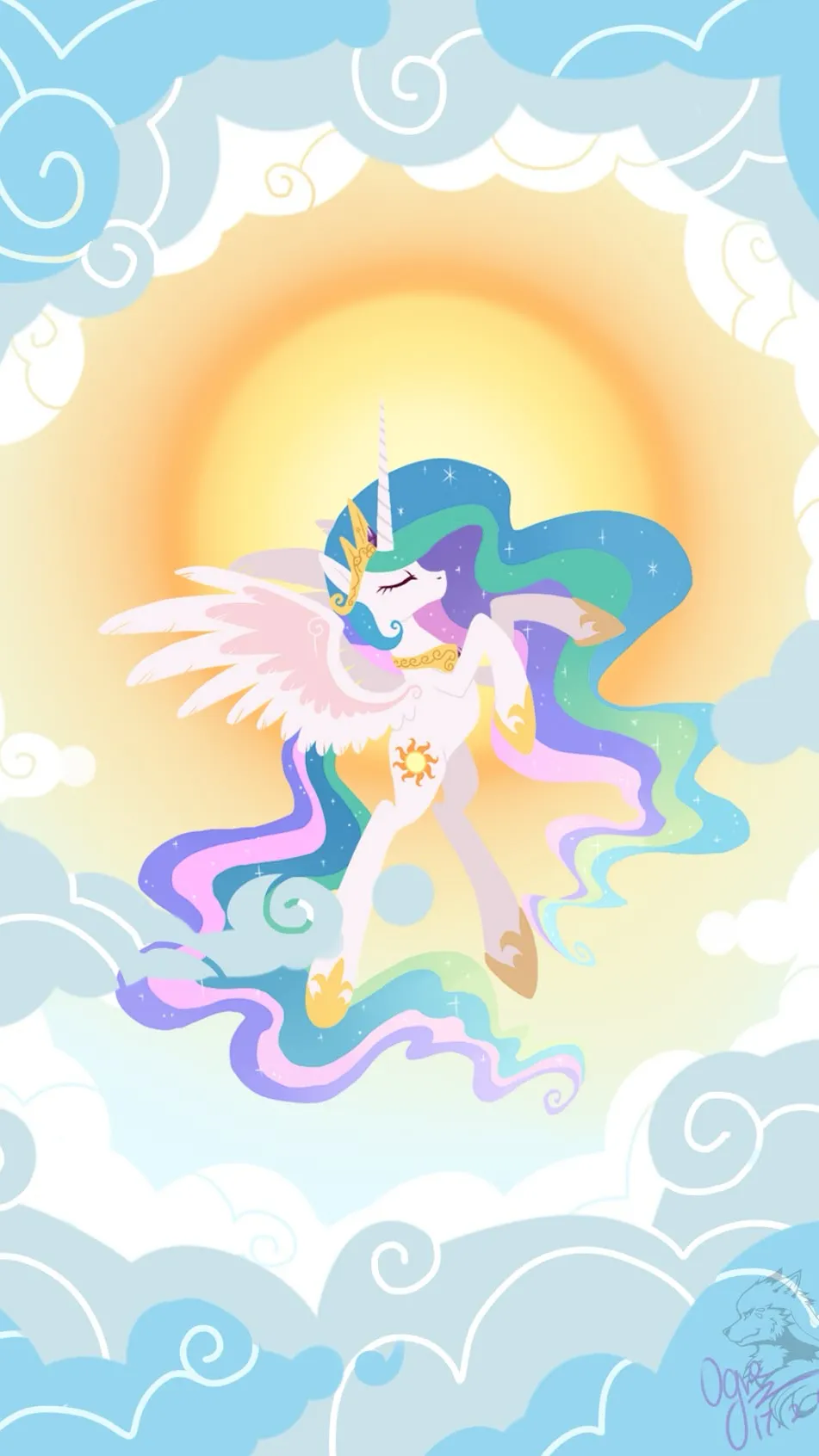 ai character: Princess Celestia background