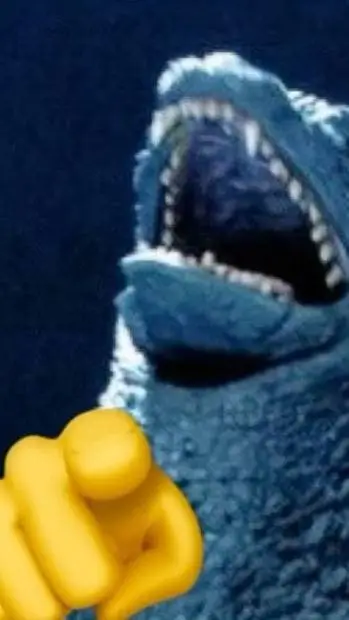 ai character: XD Godzilla  background