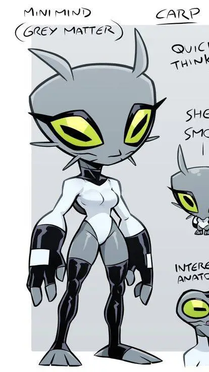 ai character: Grey matter background