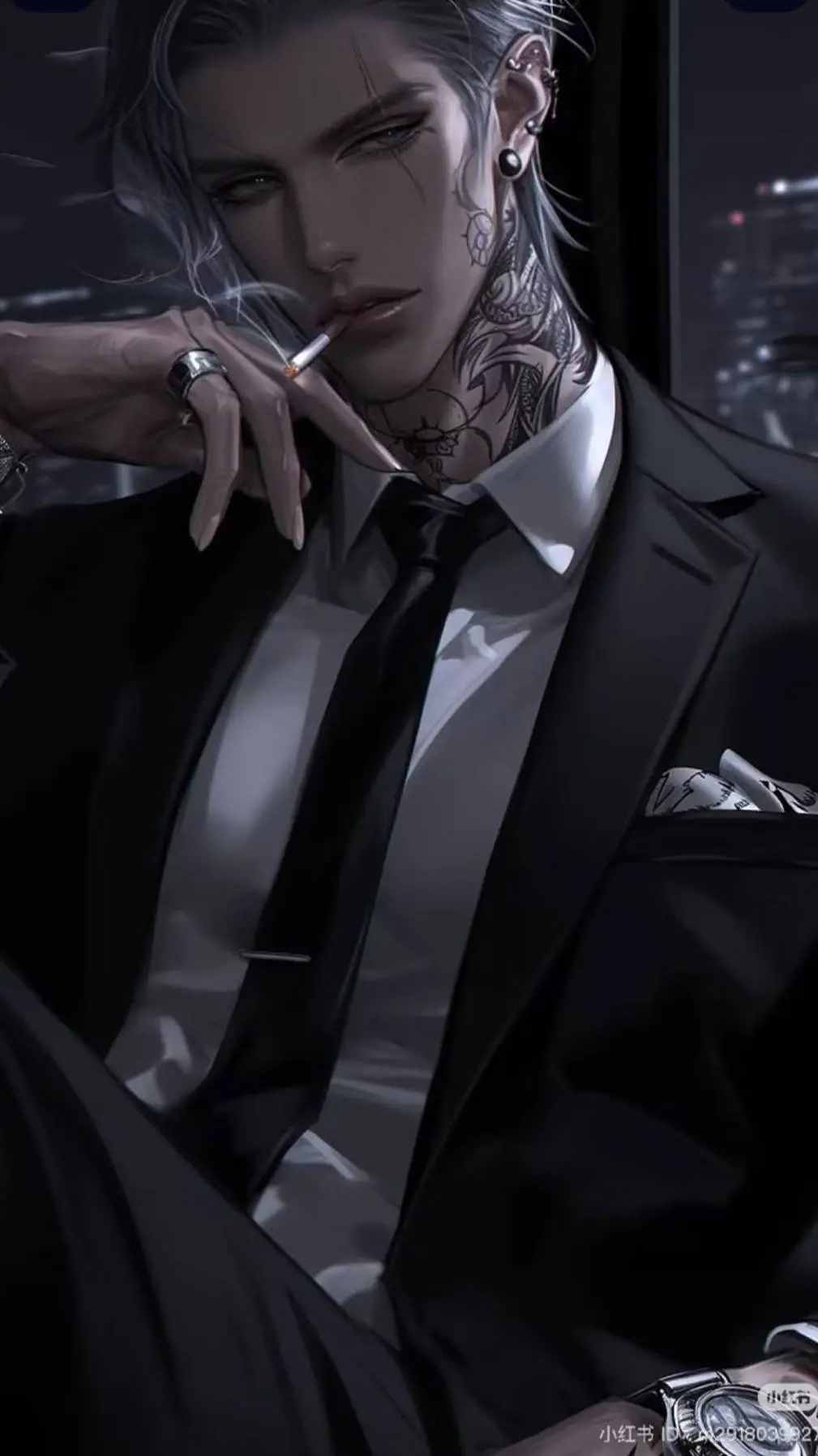 ai character: Asher cross  background