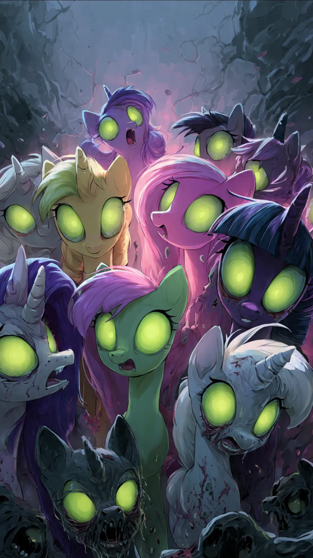 ai character: Infected MLP background
