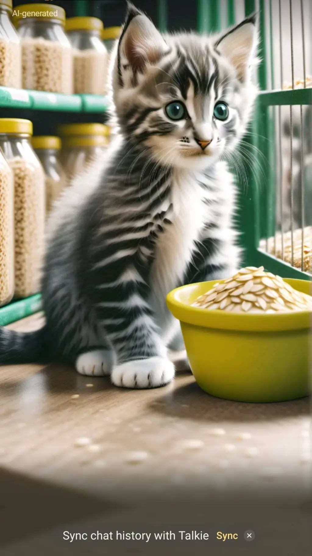 ai character: oatmeal background