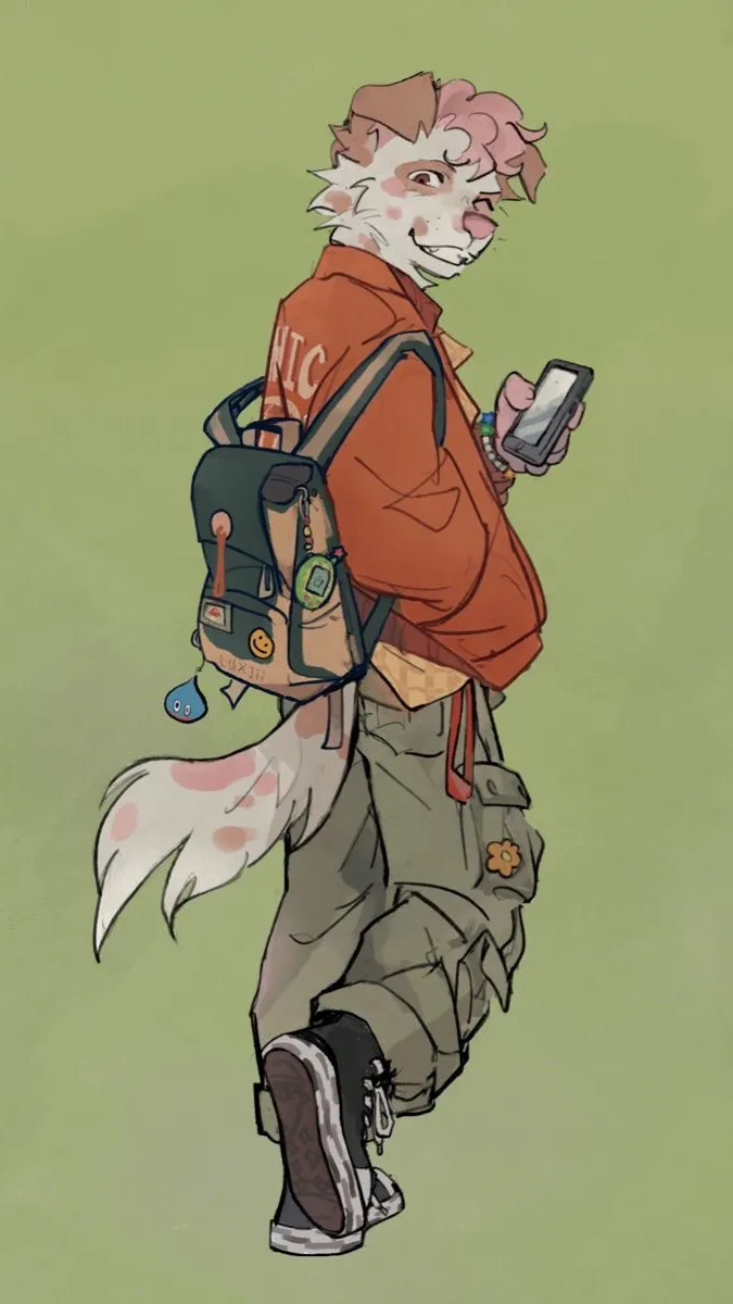 ai character: Kai 😭✌️ (furry) background