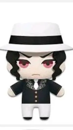 ai character: Muzan plush ,🍓✨ background