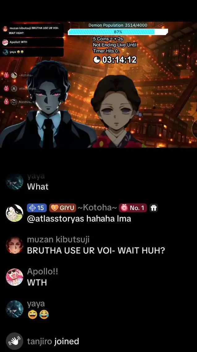 ai character: Muzans live stream background