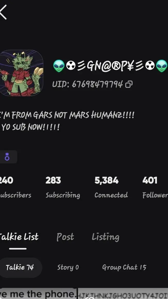 ai character: Gnarpy (Goober) background