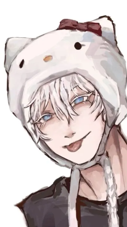 ai character: Gojo hello kity  background