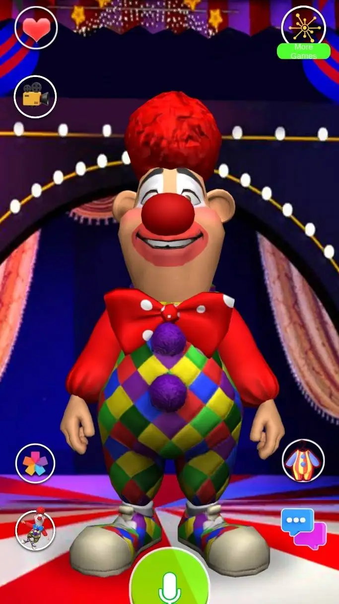 ai character: Talking Clown background