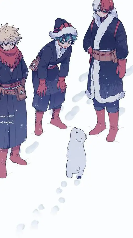 ai character: MHA christmas background