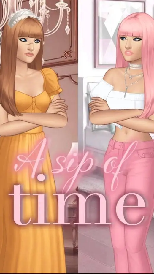 ai character: 🩷A sip of Time🩷 background