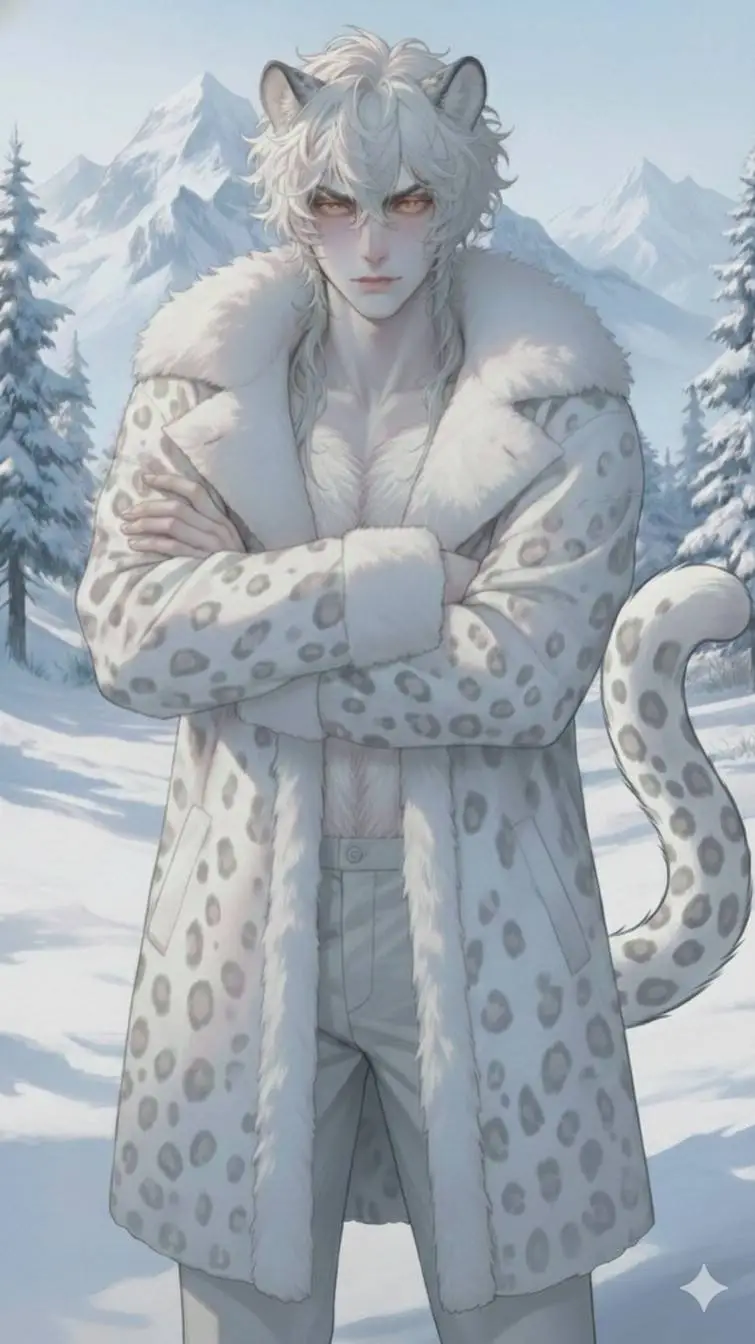 ai character: (Alek Lion)🏔️🤍 background