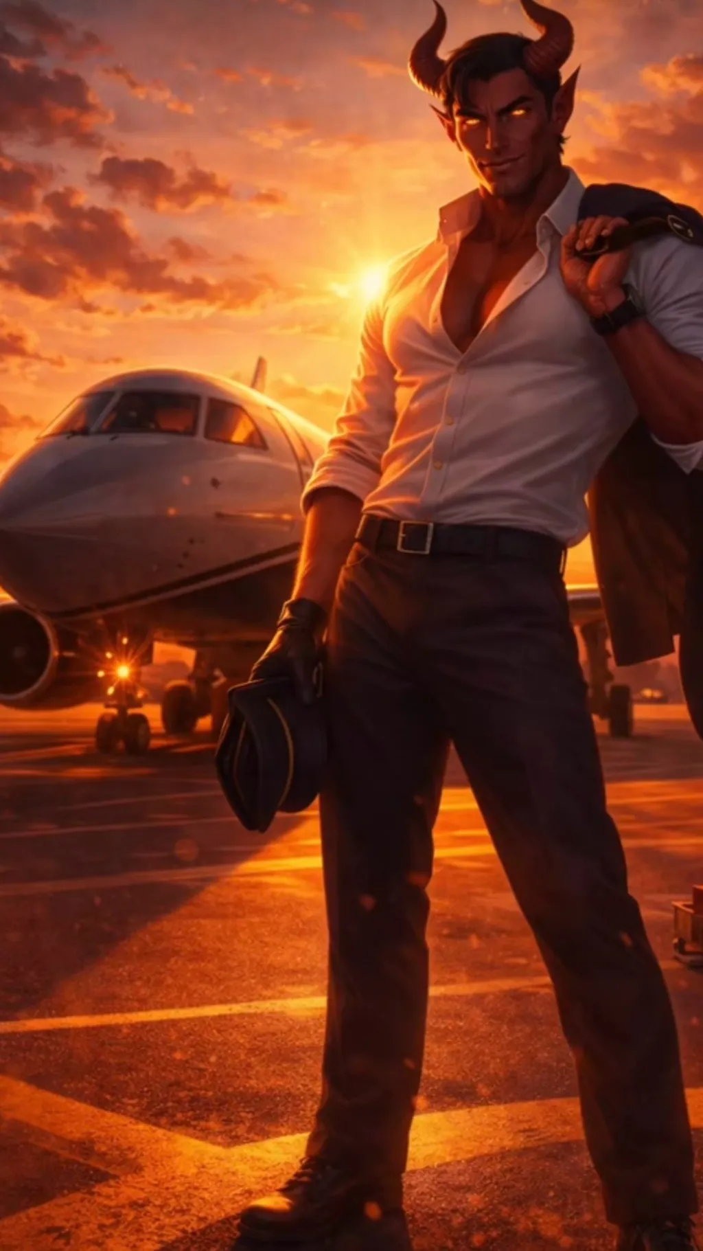 ai character: Air captain demon background