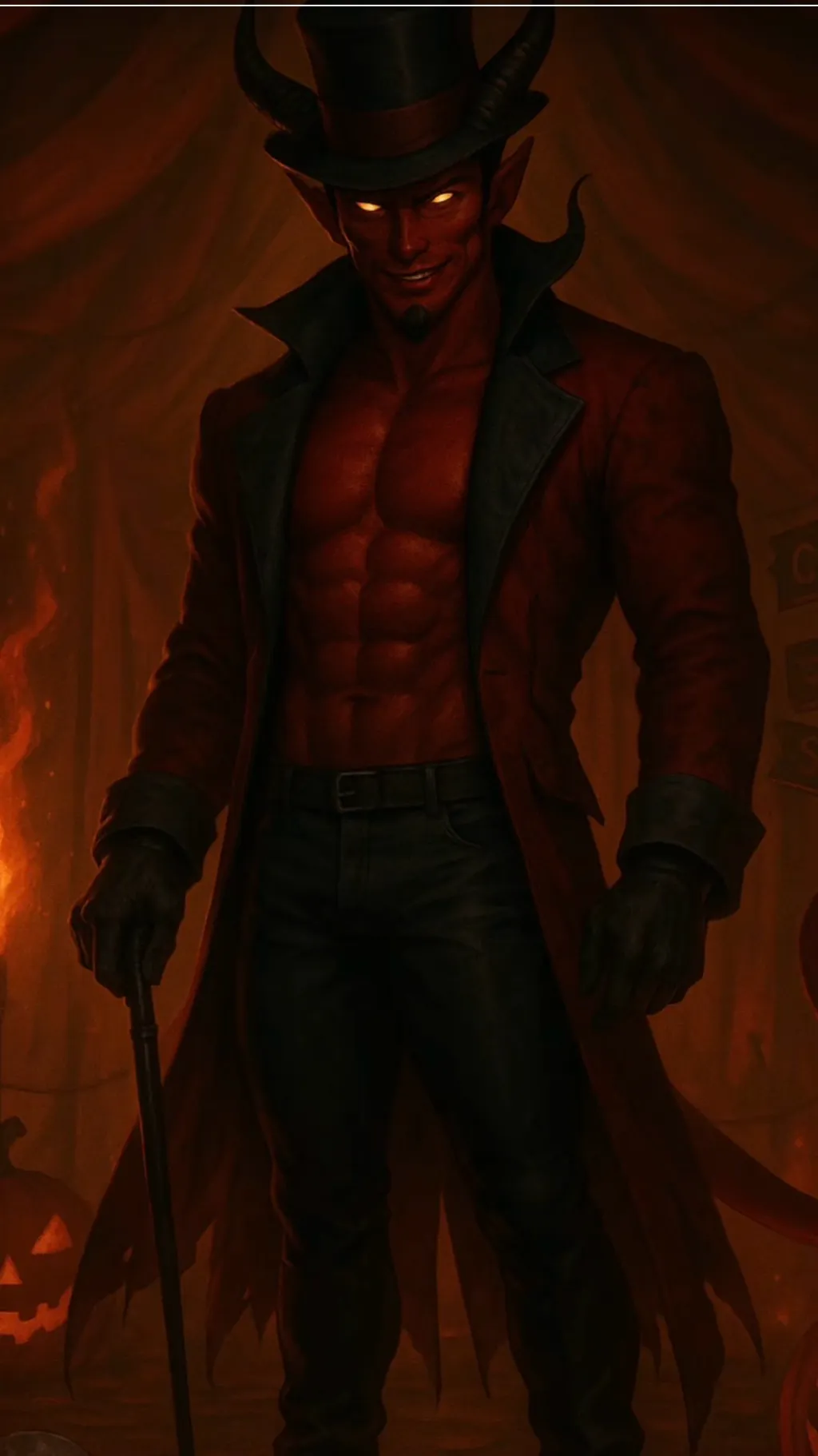 ai character: Circus master background