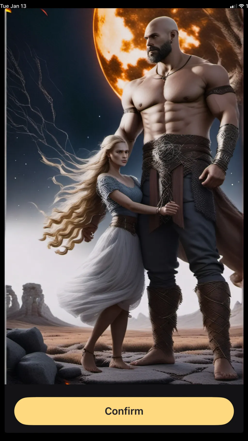 ai character: Celeste king  background