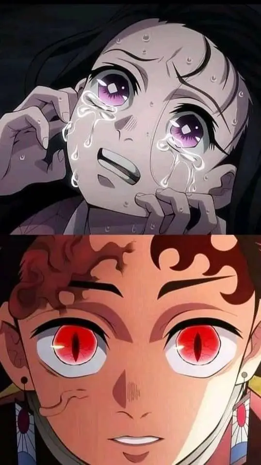 ai character: Nezuko y Tanjiro  background