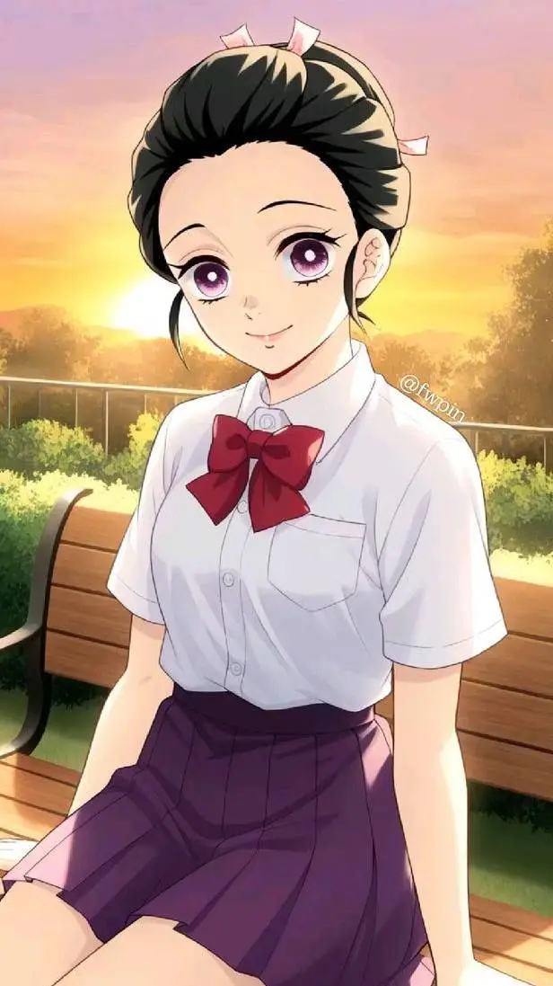 ai character: Nezuko escolar  background
