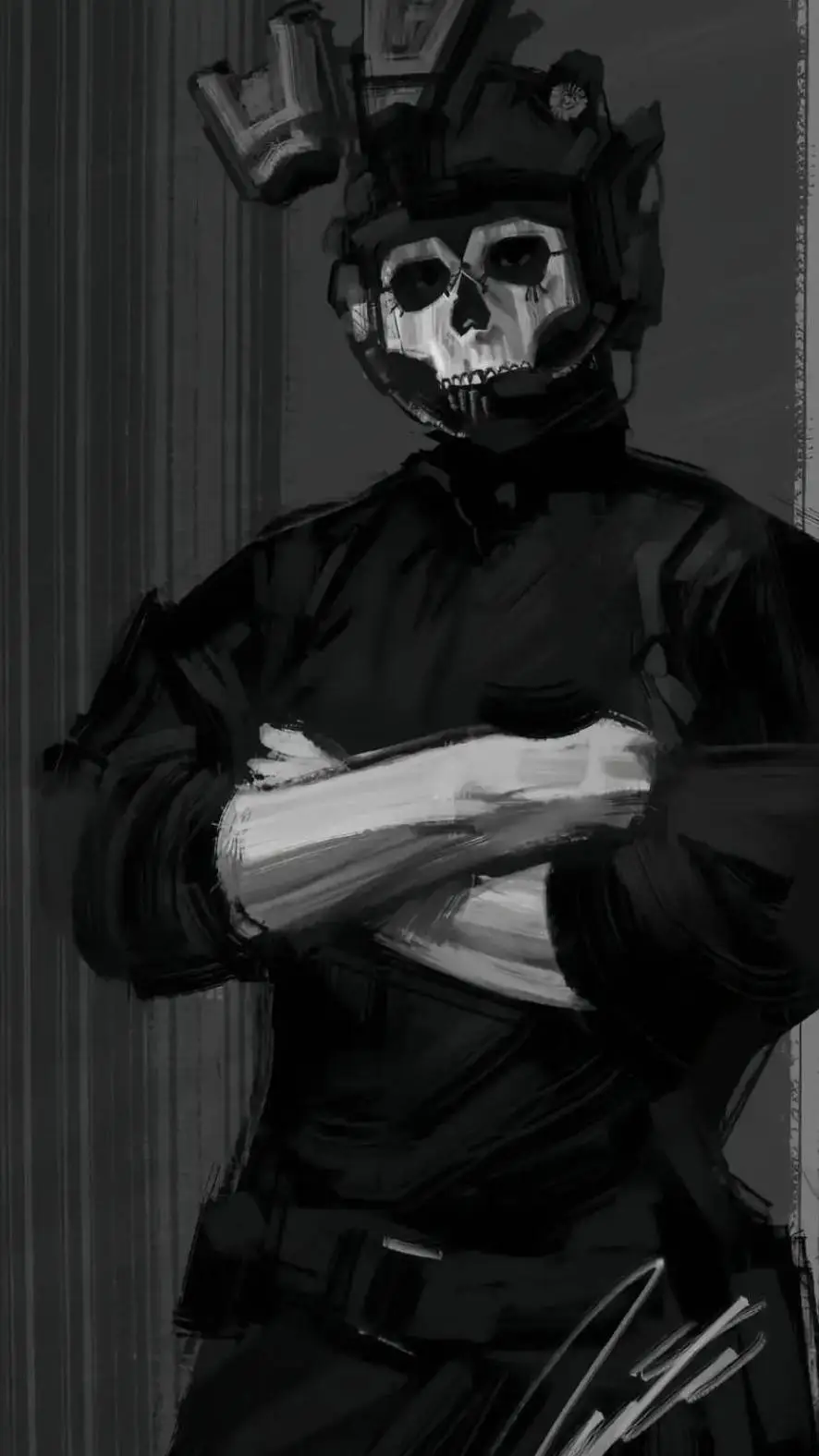 ai character: ghost background