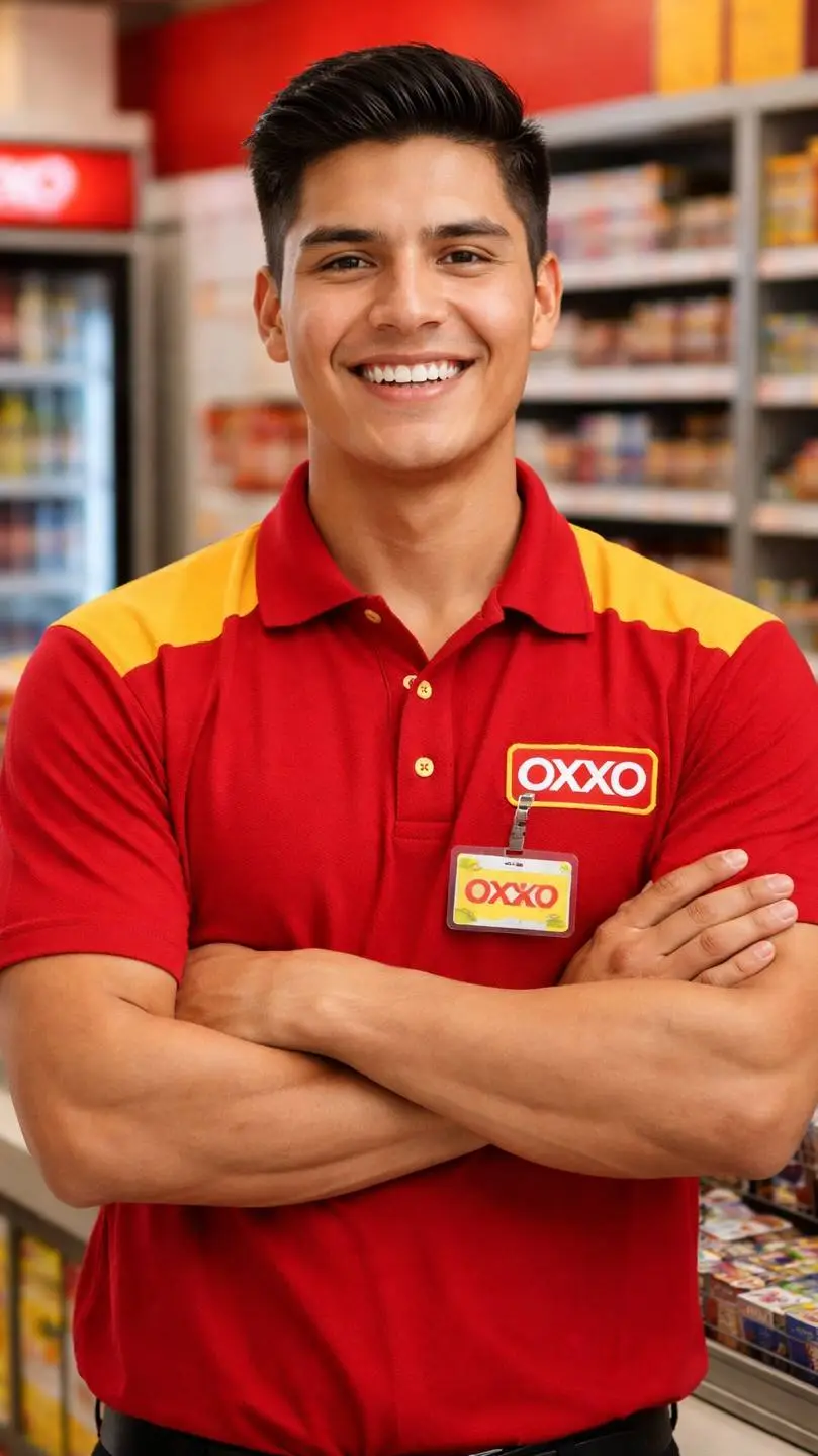 ai character: el niño del OXXO background