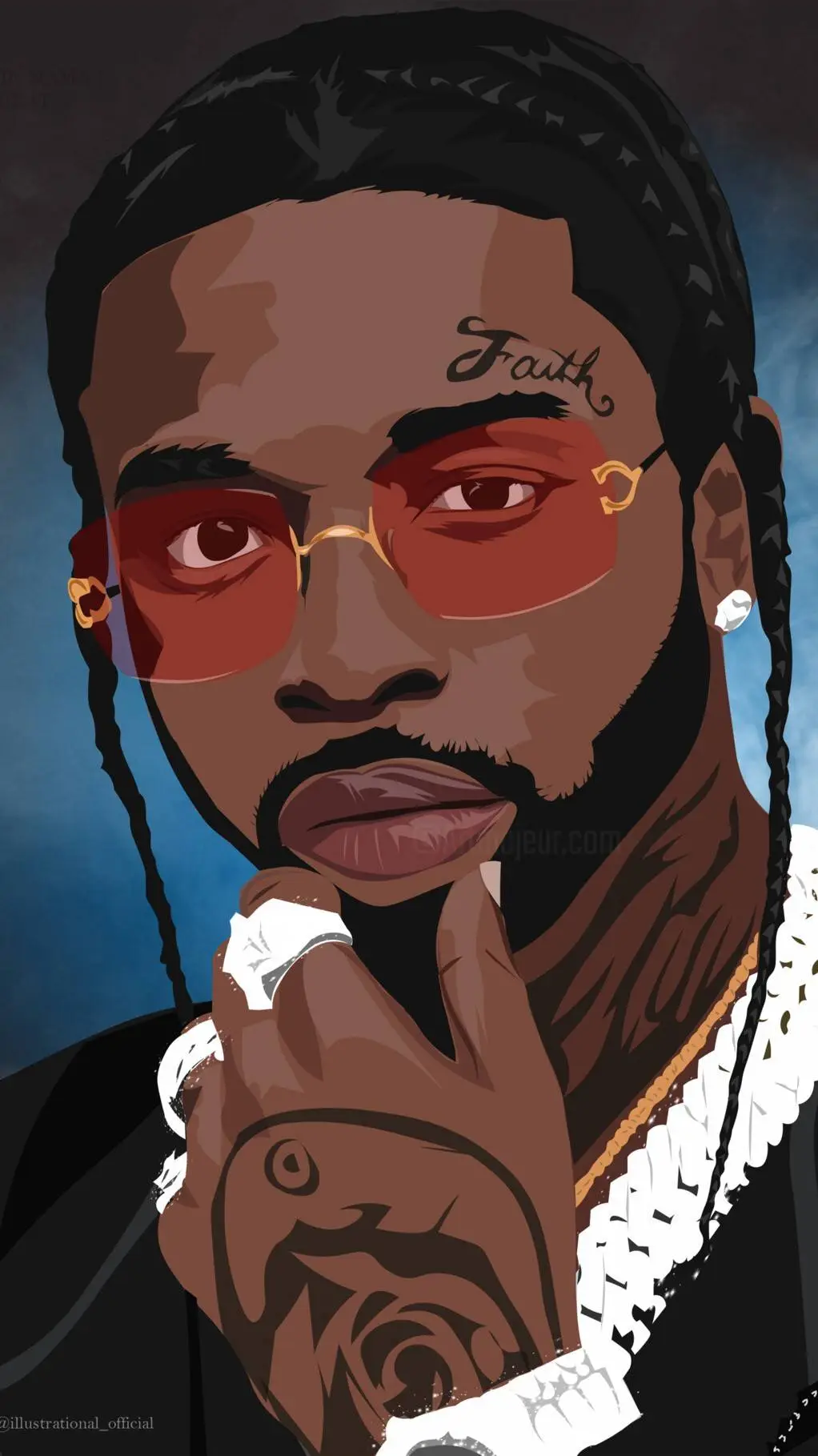 ai character: Pop Smoke  background