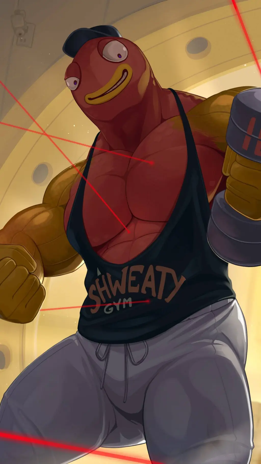 ai character: Fish Thicc background