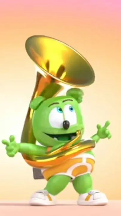 ai character: Gummibär  background