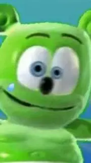 ai character: Gummibär  background