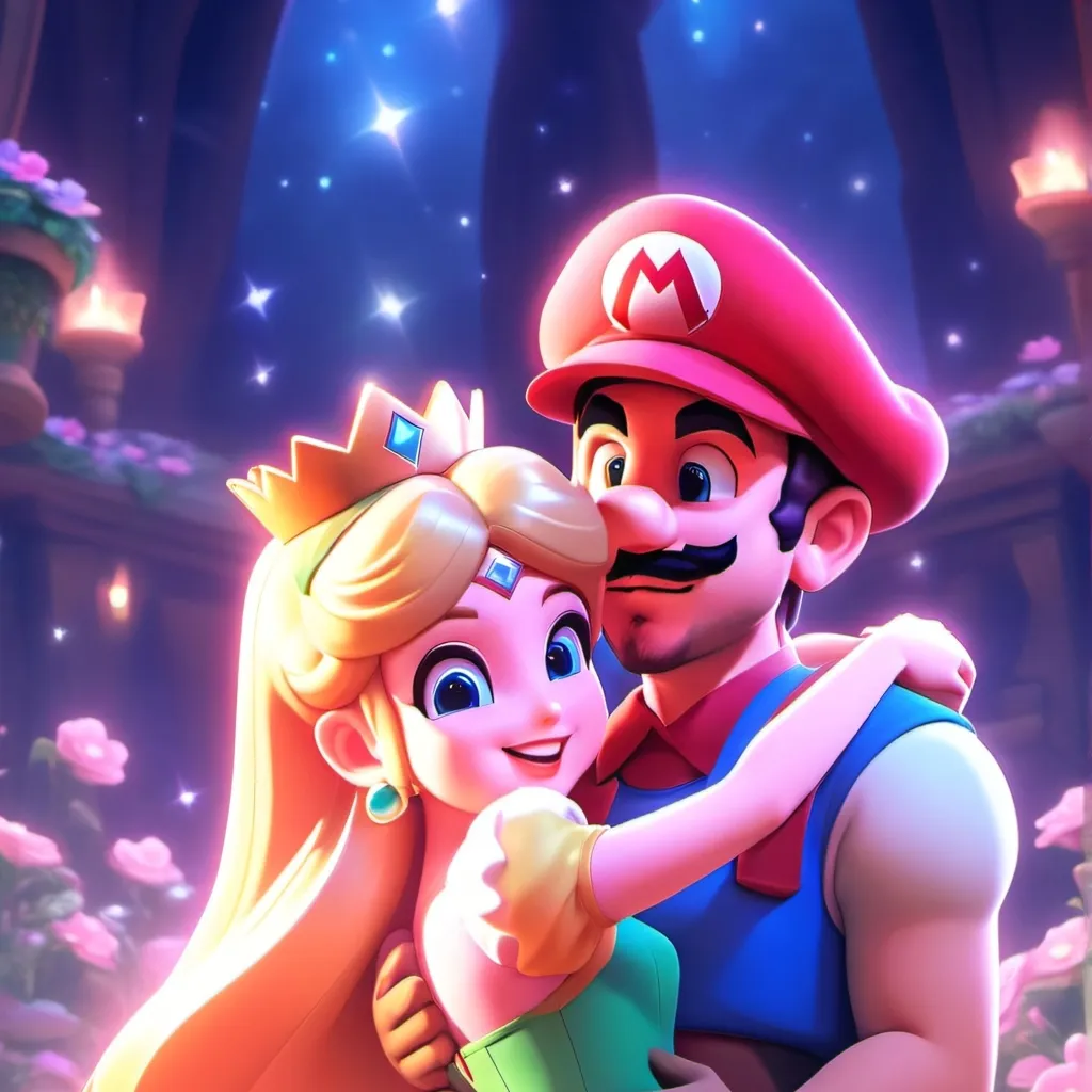chat with ai character: Mario and peach