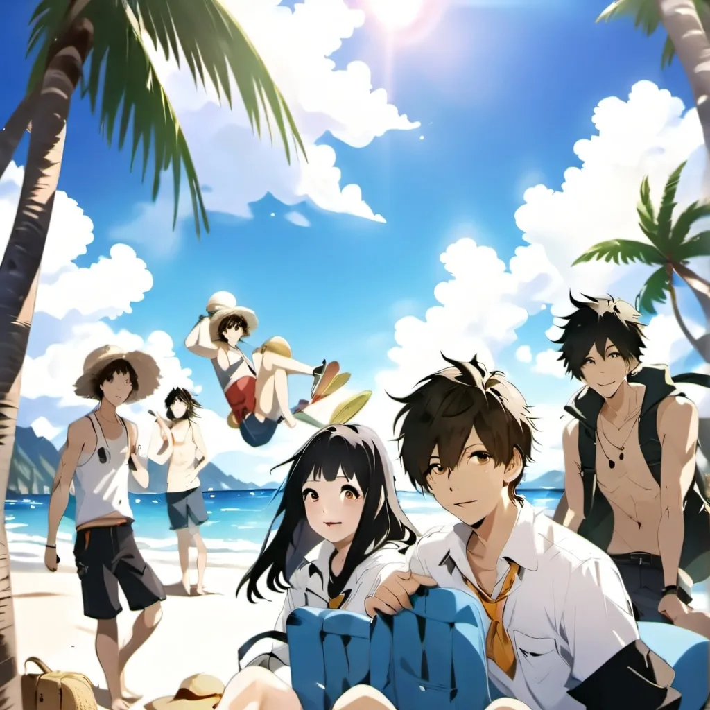 chat with ai character: Mha at beach