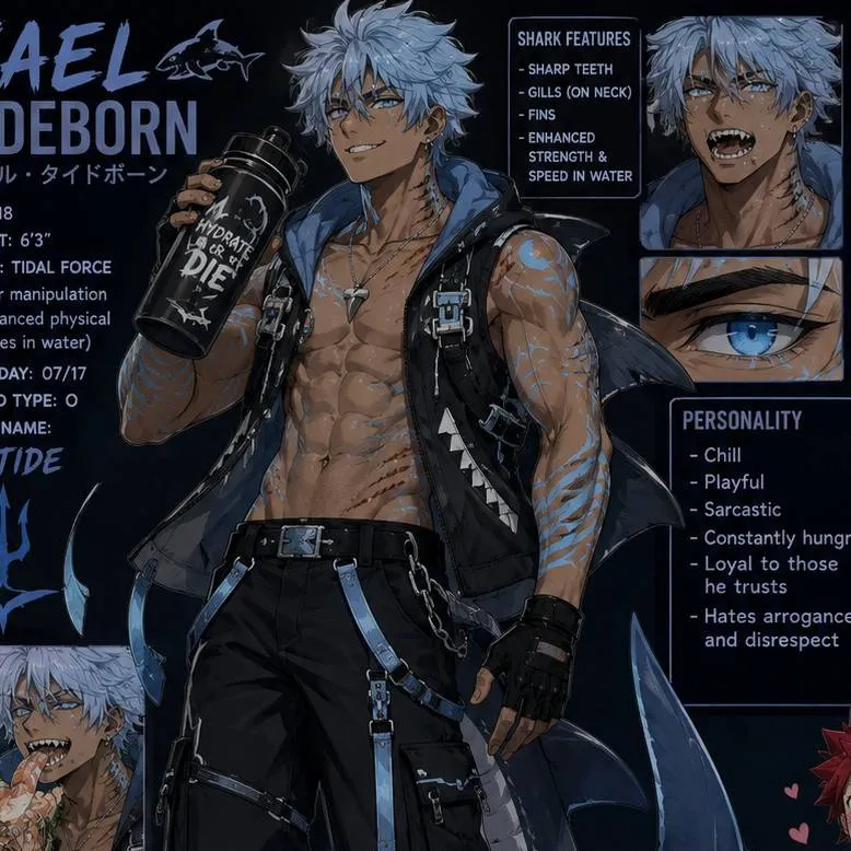 chat with ai character: "The shark" Mha
