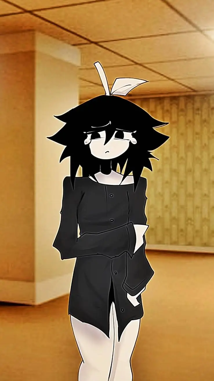 ai character: Abbie in backroom. background