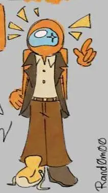 ai character: Orange background