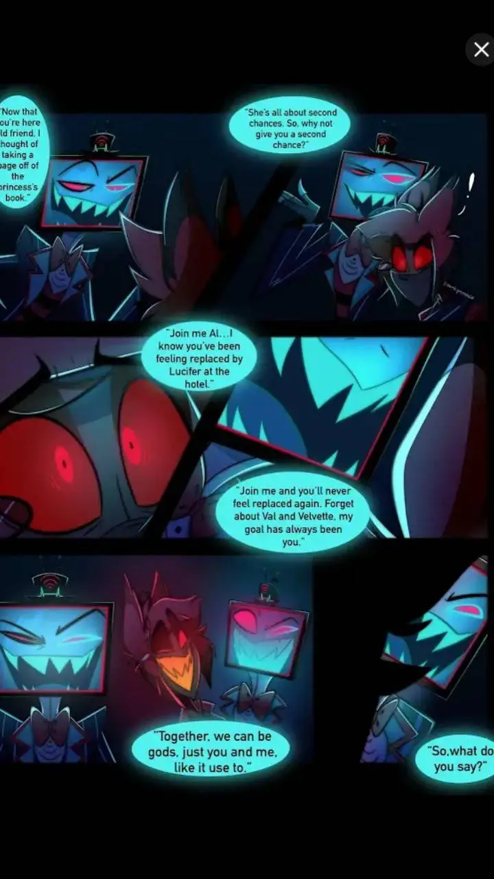 ai character: Vox and Alastor  background