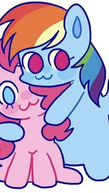 ai character: Raindow x pinkie background