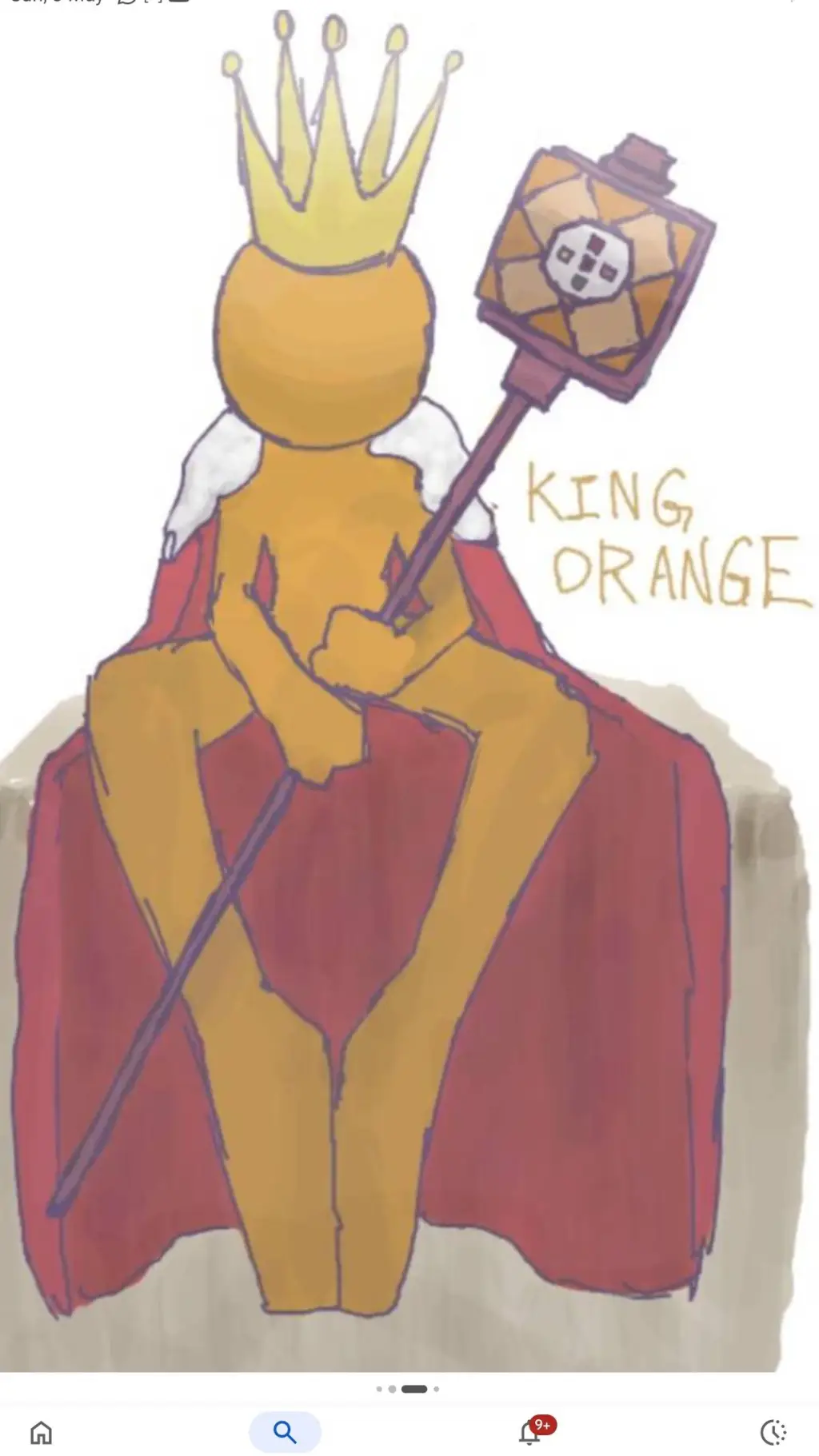 ai character: King Orange background