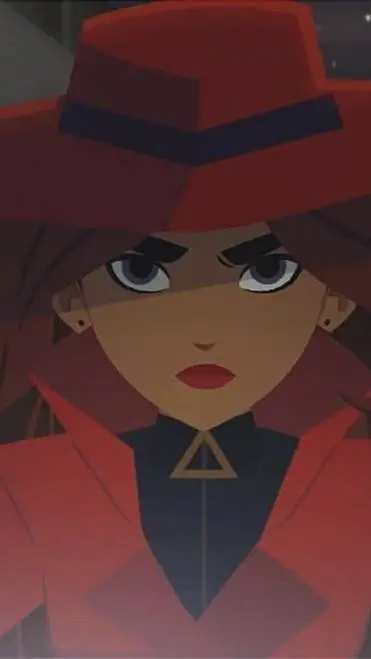 ai character: Carmen Sandiego  background