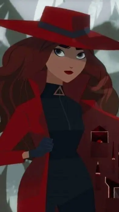 ai character: Carmen Sandiego  background