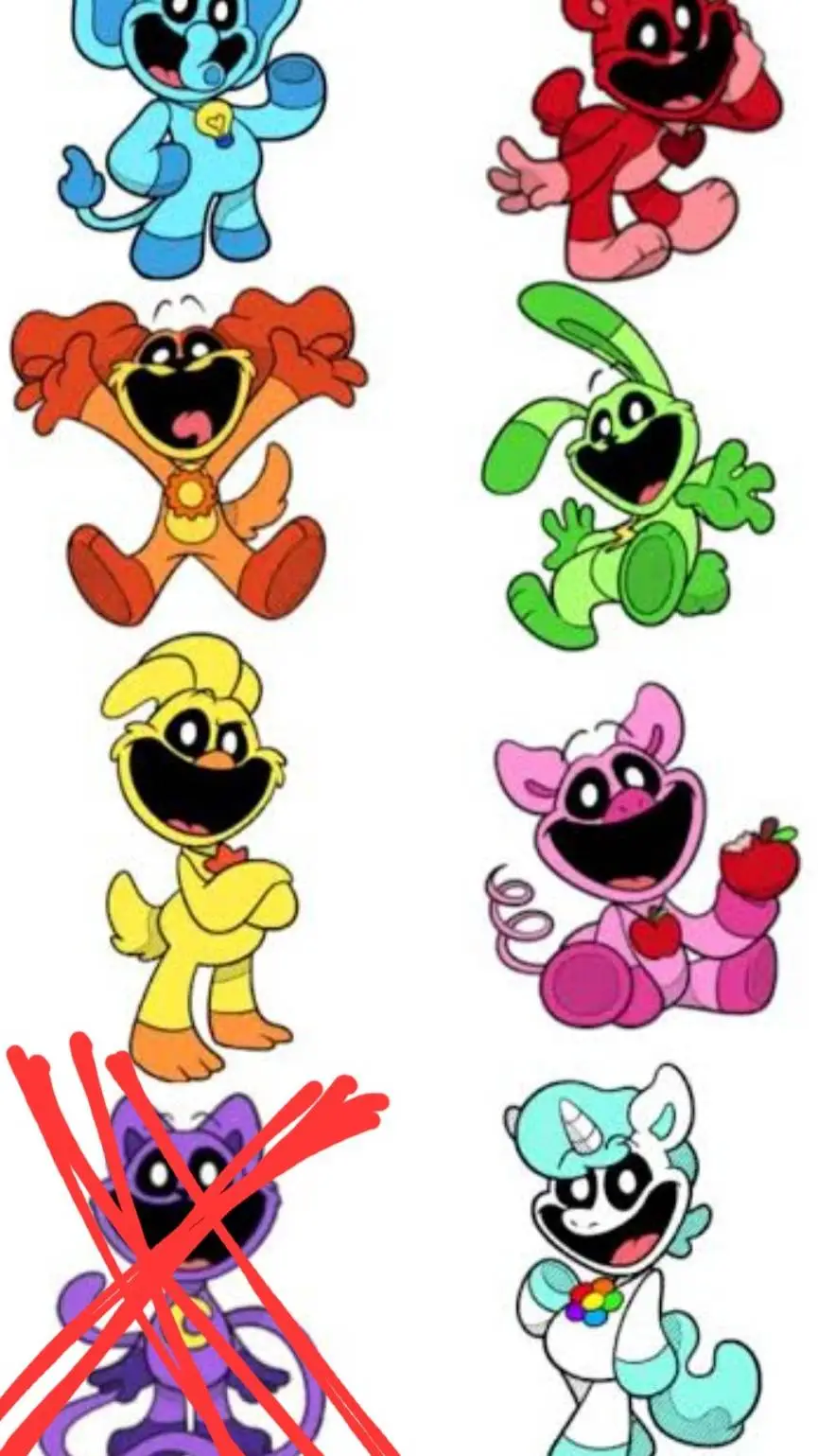 ai character: smiling critters  background