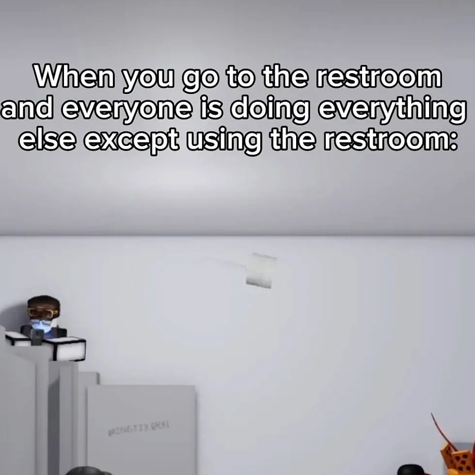 chat with ai character: school bathroom