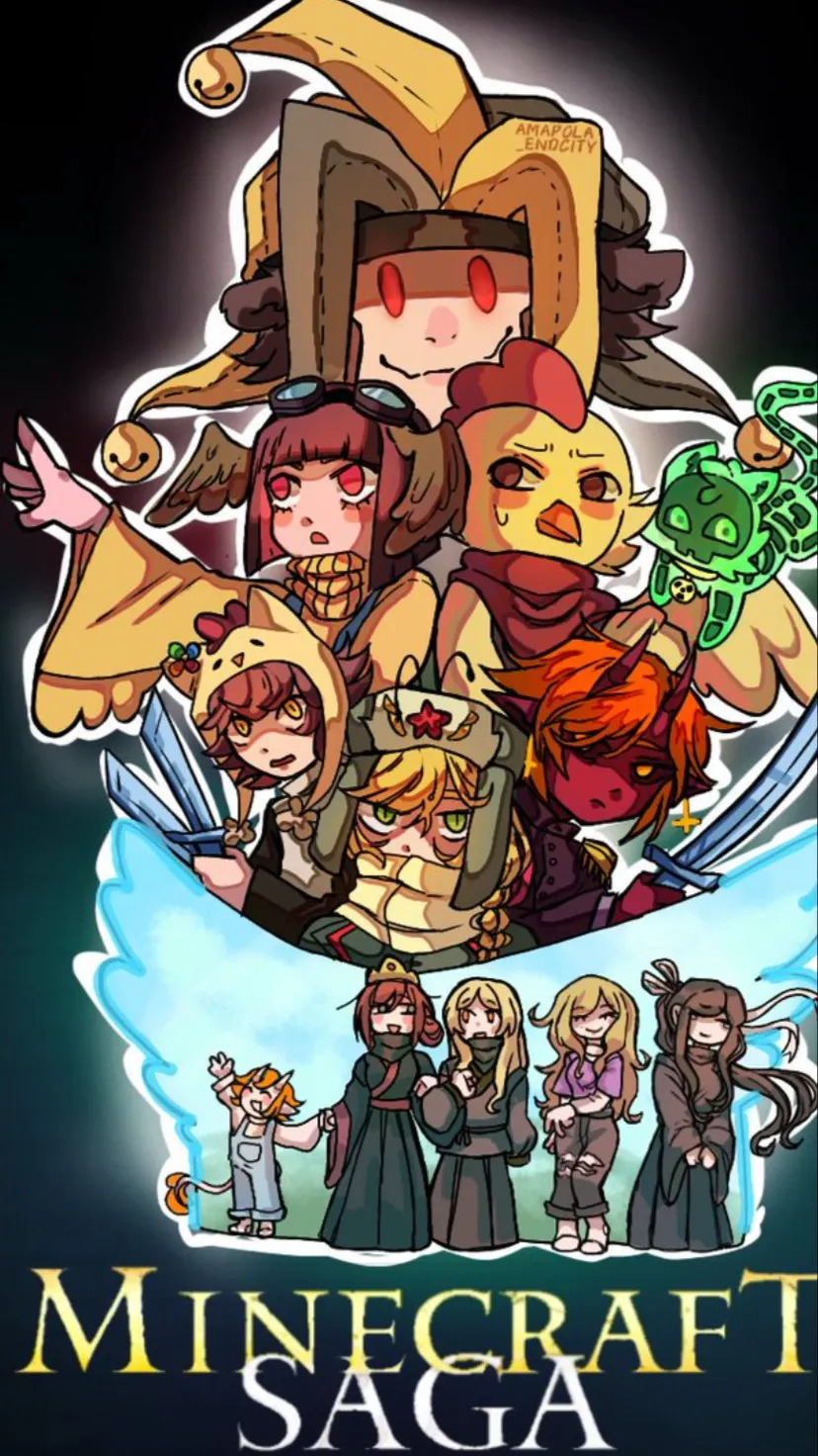 ai character: Minecraft saga  background