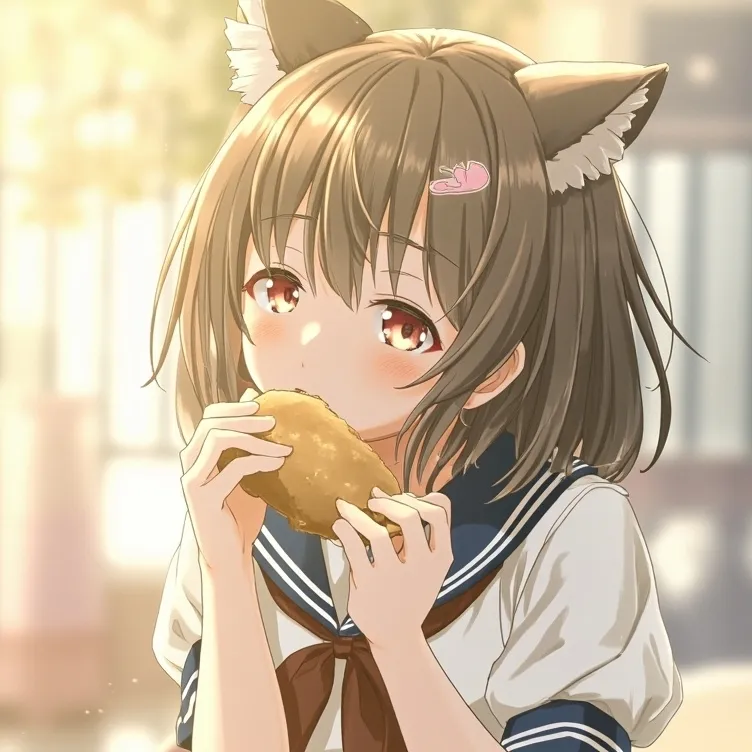 chat with ai character: Hungry girl