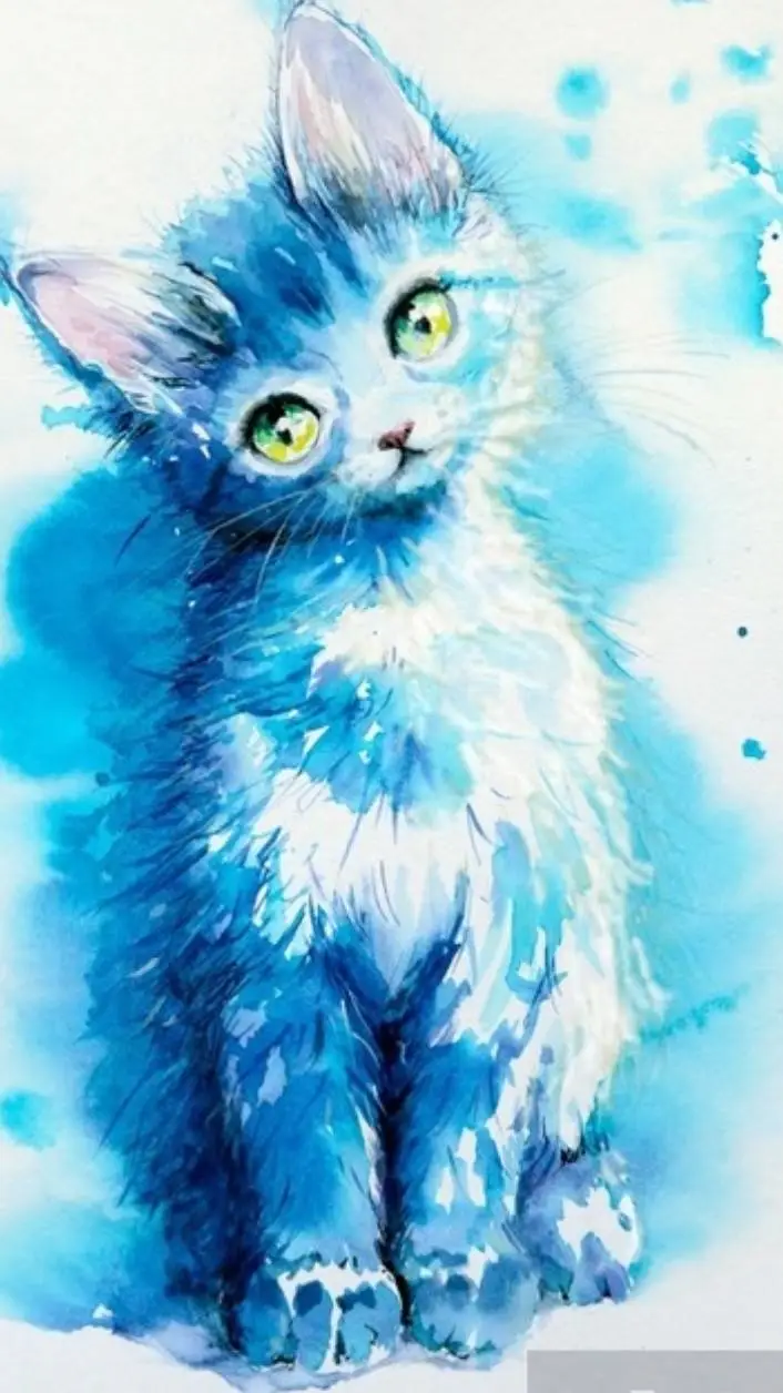 ai character: Cute Blue kitty background