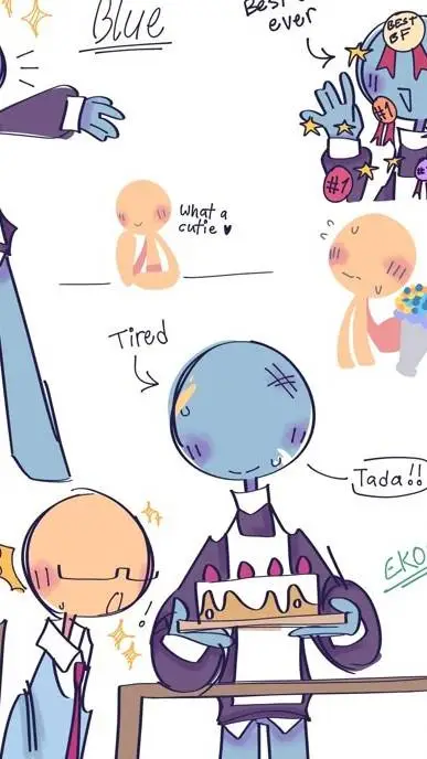 ai character: yellow x blue background