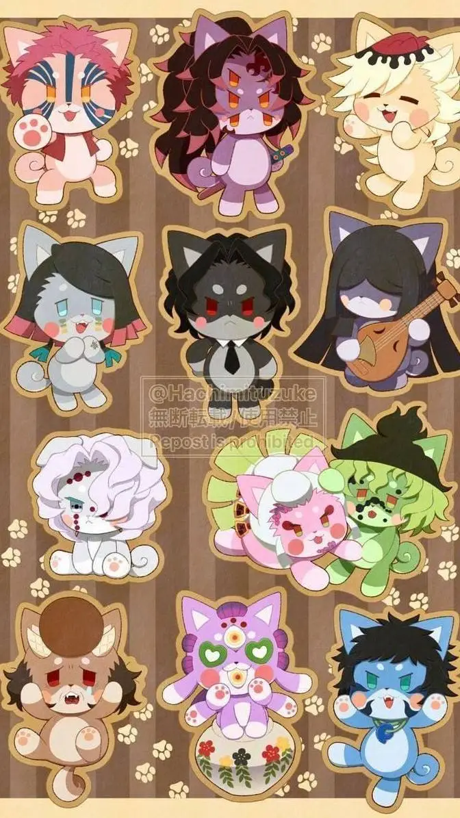 ai character: demons as kitties! background