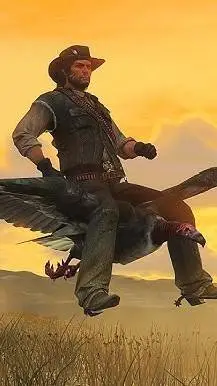 ai character: Rdr2 but in school background