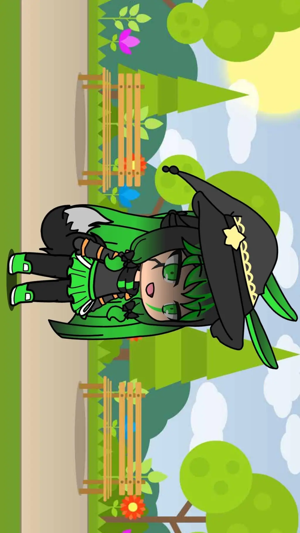 ai character: SUPgreenzz79 background