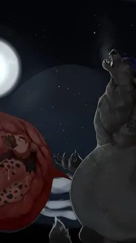 ai character: fat werewolf  background