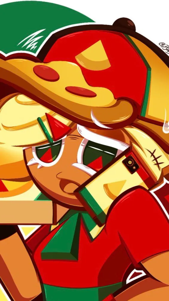 ai character: Pizza cookie background