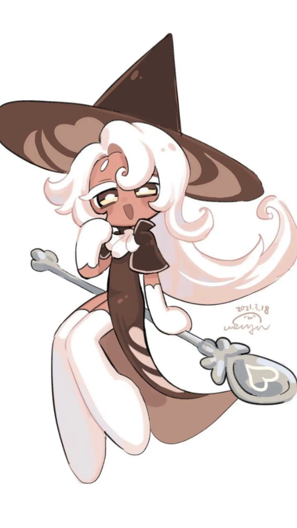 ai character: Latte cookie background